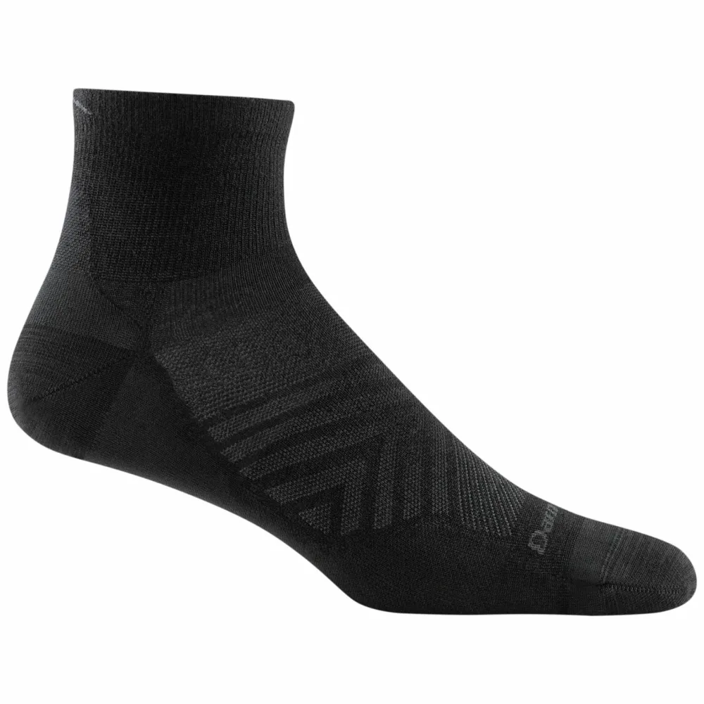 Darn Tough Men's Run Quarter Ultra-Lightweight Running Sock Black Sale