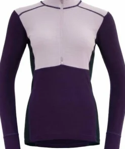 Devold Women's Lauparen Merino 190 Zip Neck Orchid/lilac/ink