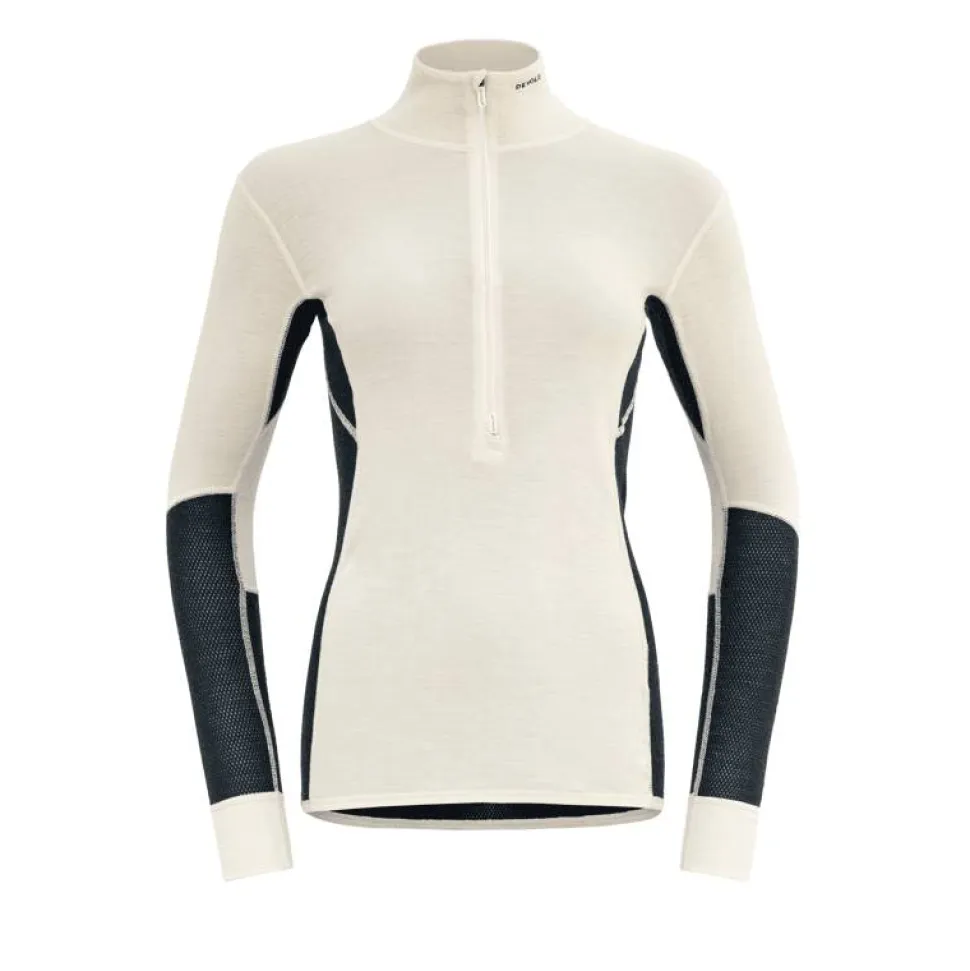 Devold Women's Wool Mesh 190 Zip Neck Ink/Offwhite
