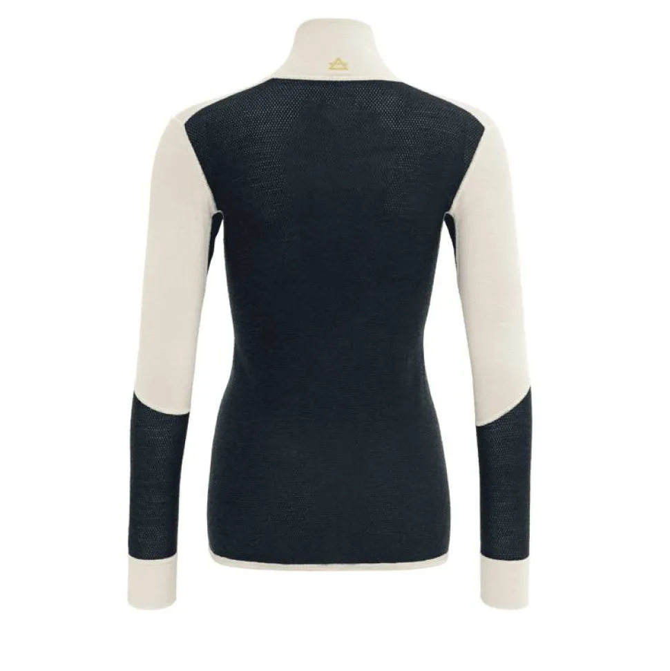 Devold Women's Wool Mesh 190 Zip Neck Ink/Offwhite