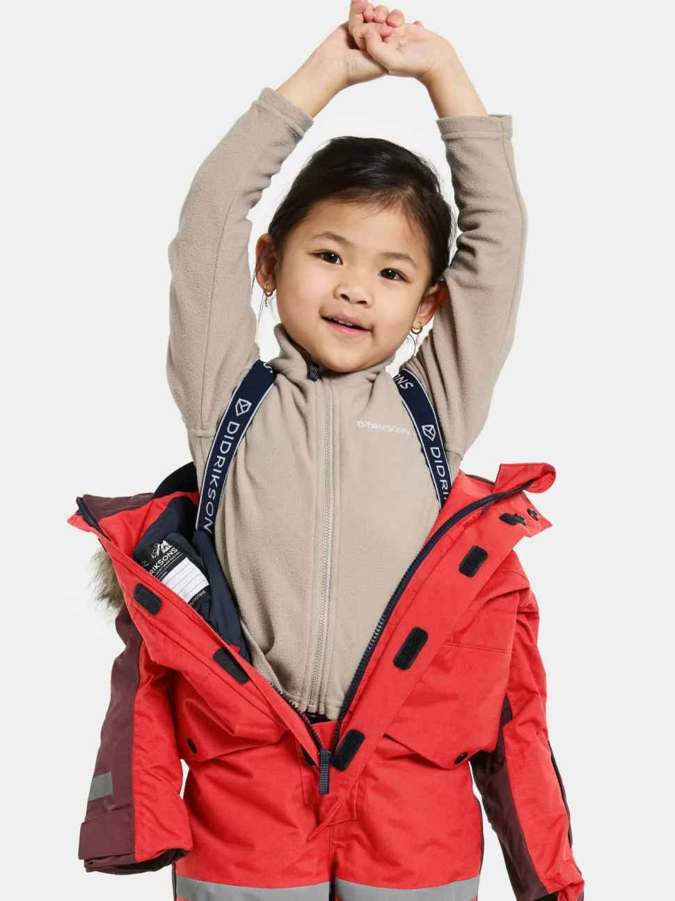 Didriksons Kids' Bjärven Coverall 4 Pomme Red