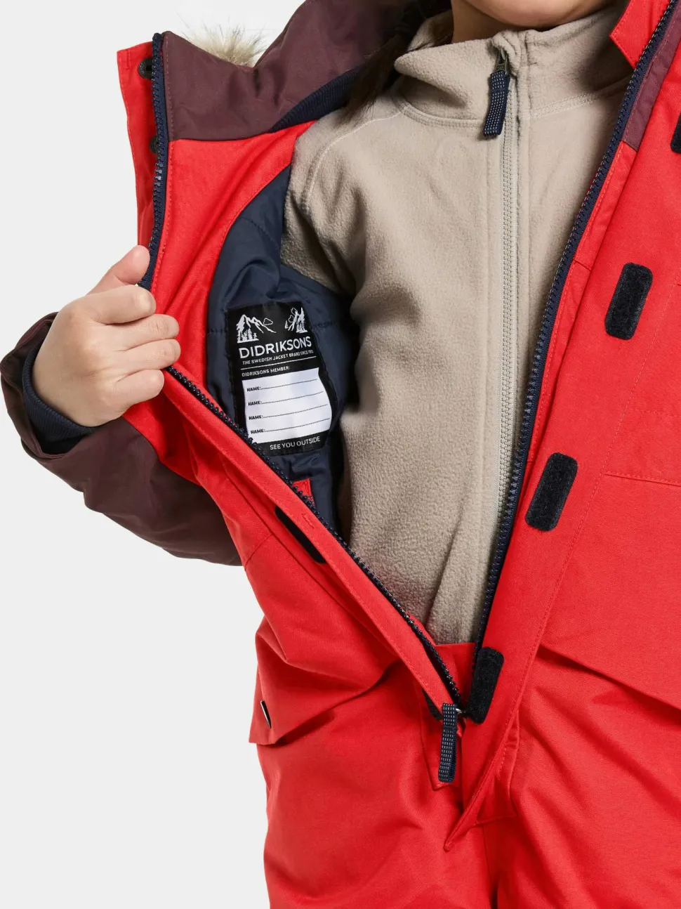 Didriksons Kids' Bjärven Coverall 4 Pomme Red