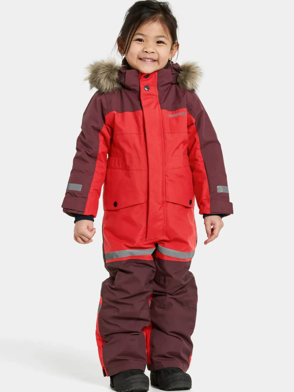 Didriksons Kids' Bjärven Coverall 4 Pomme Red