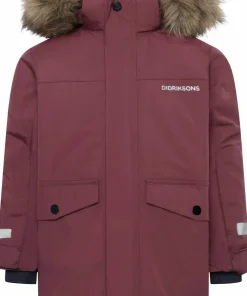 Didriksons Kids' Bjärven Parka 4 Anemon Red