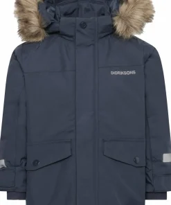 Didriksons Kids' Bjärven Parka 4 Navy Hot