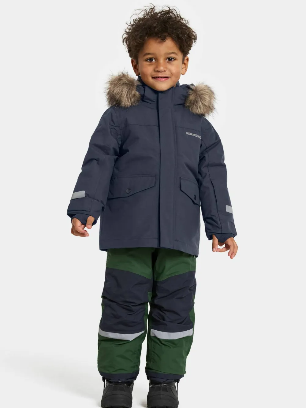 Didriksons Kids' Bjärven Parka 4 Navy Hot