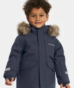 Didriksons Kids' Bjärven Parka 4 Navy Hot