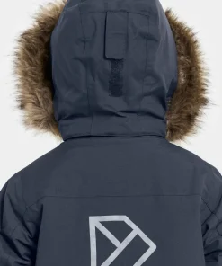 Didriksons Kids' Bjärven Parka 4 Navy Hot