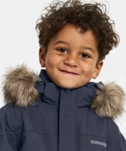 Didriksons Kids' Bjärven Parka 4 Navy Hot