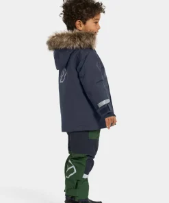 Didriksons Kids' Bjärven Parka 4 Navy Hot