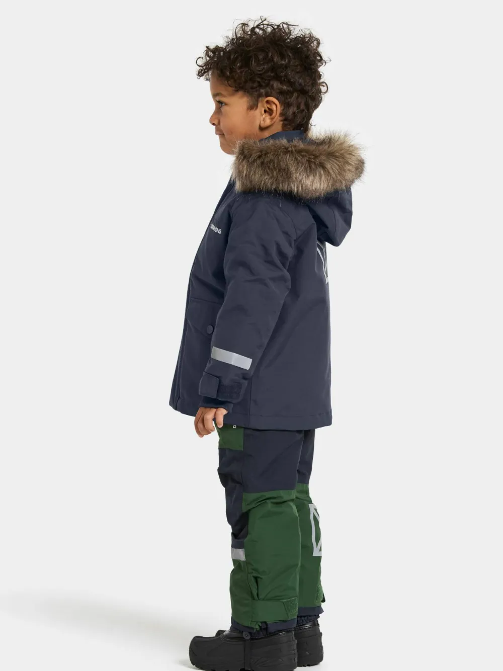 Didriksons Kids' Bjärven Parka 4 Navy Hot