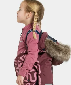 Didriksons Kids' Bjärven Printed Coverall 2 Path S Pink Hot