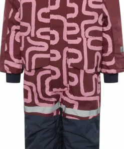 Didriksons Kids' Bjärven Printed Coverall 2 Path S Pink Hot