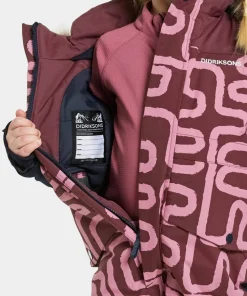 Didriksons Kids' Bjärven Printed Coverall 2 Path S Pink Hot