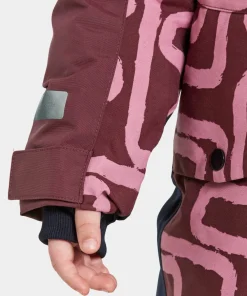 Didriksons Kids' Bjärven Printed Coverall 2 Path S Pink Hot