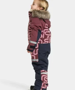 Didriksons Kids' Bjärven Printed Coverall 2 Path S Pink Hot