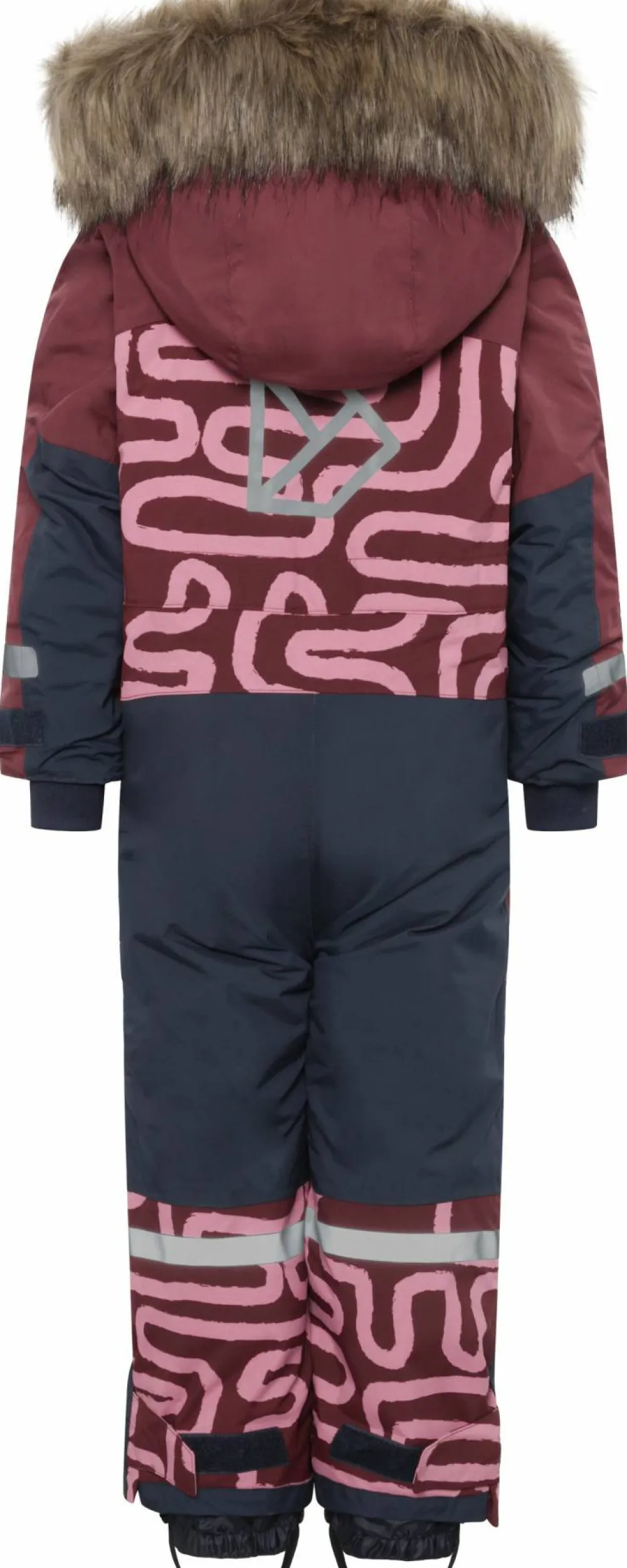 Didriksons Kids' Bjärven Printed Coverall 2 Path S Pink Hot