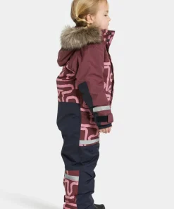 Didriksons Kids' Bjärven Printed Coverall 2 Path S Pink Hot