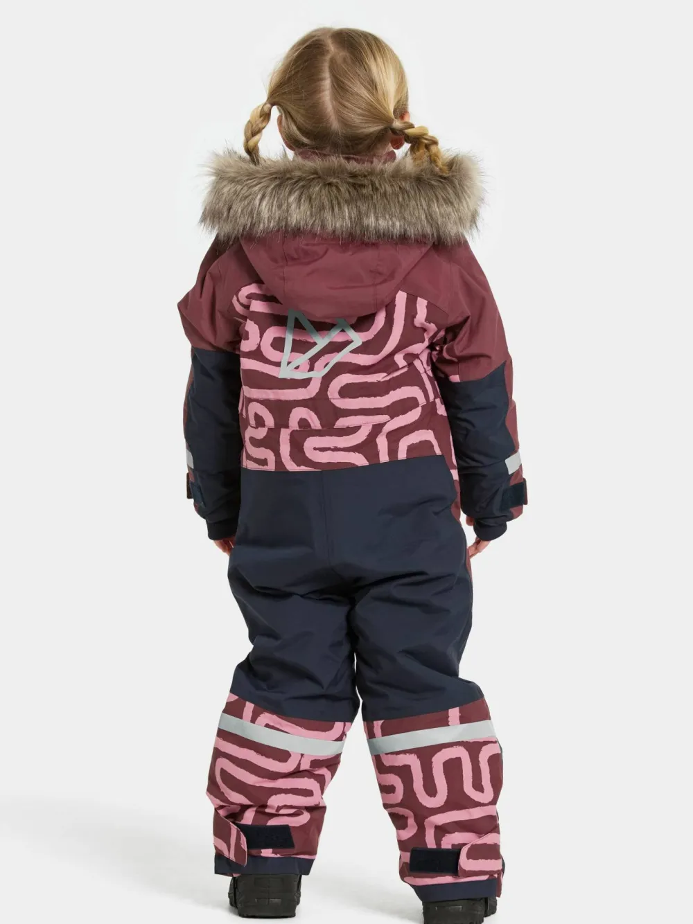 Didriksons Kids' Bjärven Printed Coverall 2 Path S Pink Hot