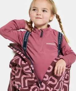 Didriksons Kids' Bjärven Printed Coverall 2 Path S Pink Hot