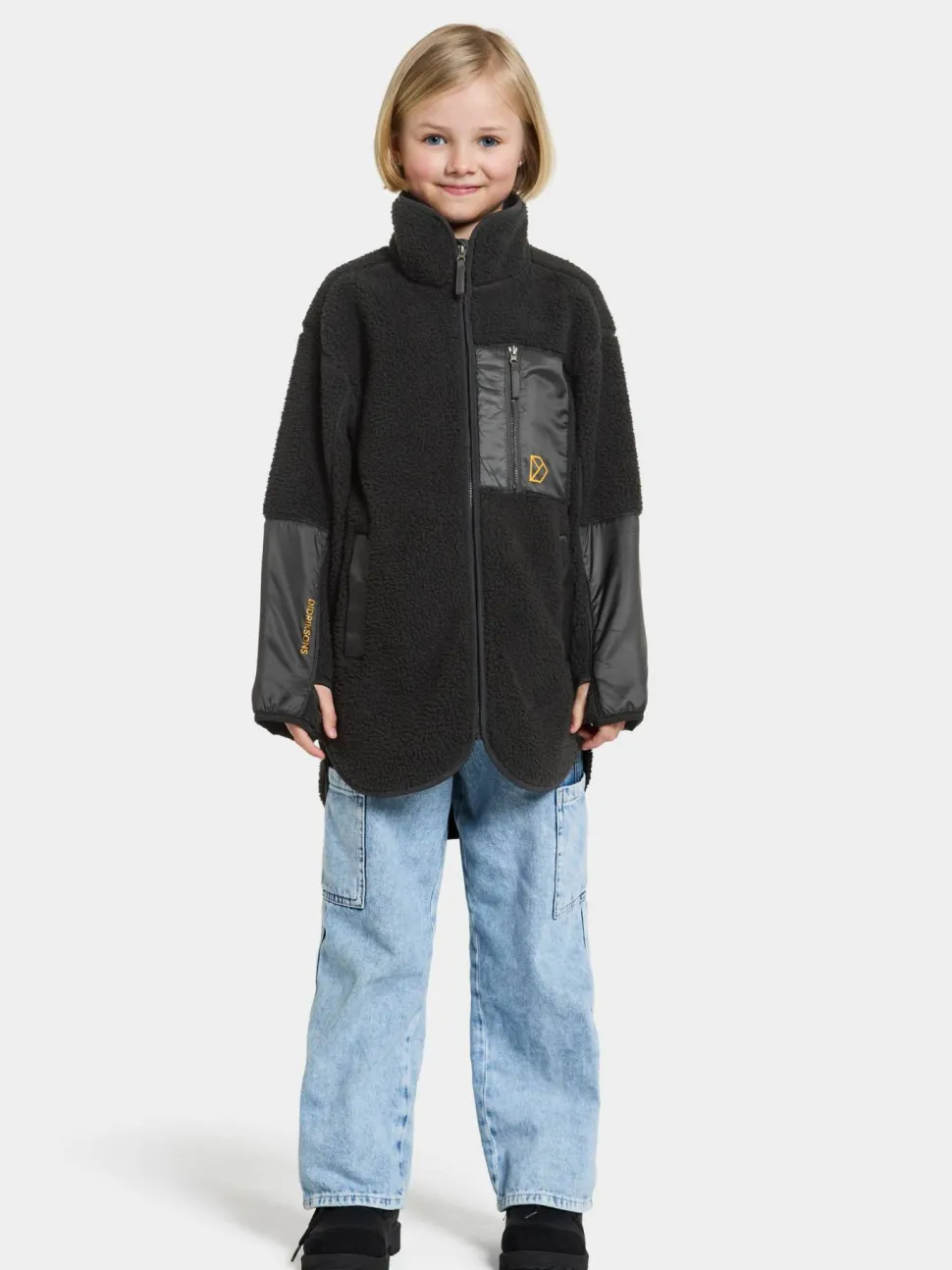 Didriksons Kids' Marmor Full Zip Long Black