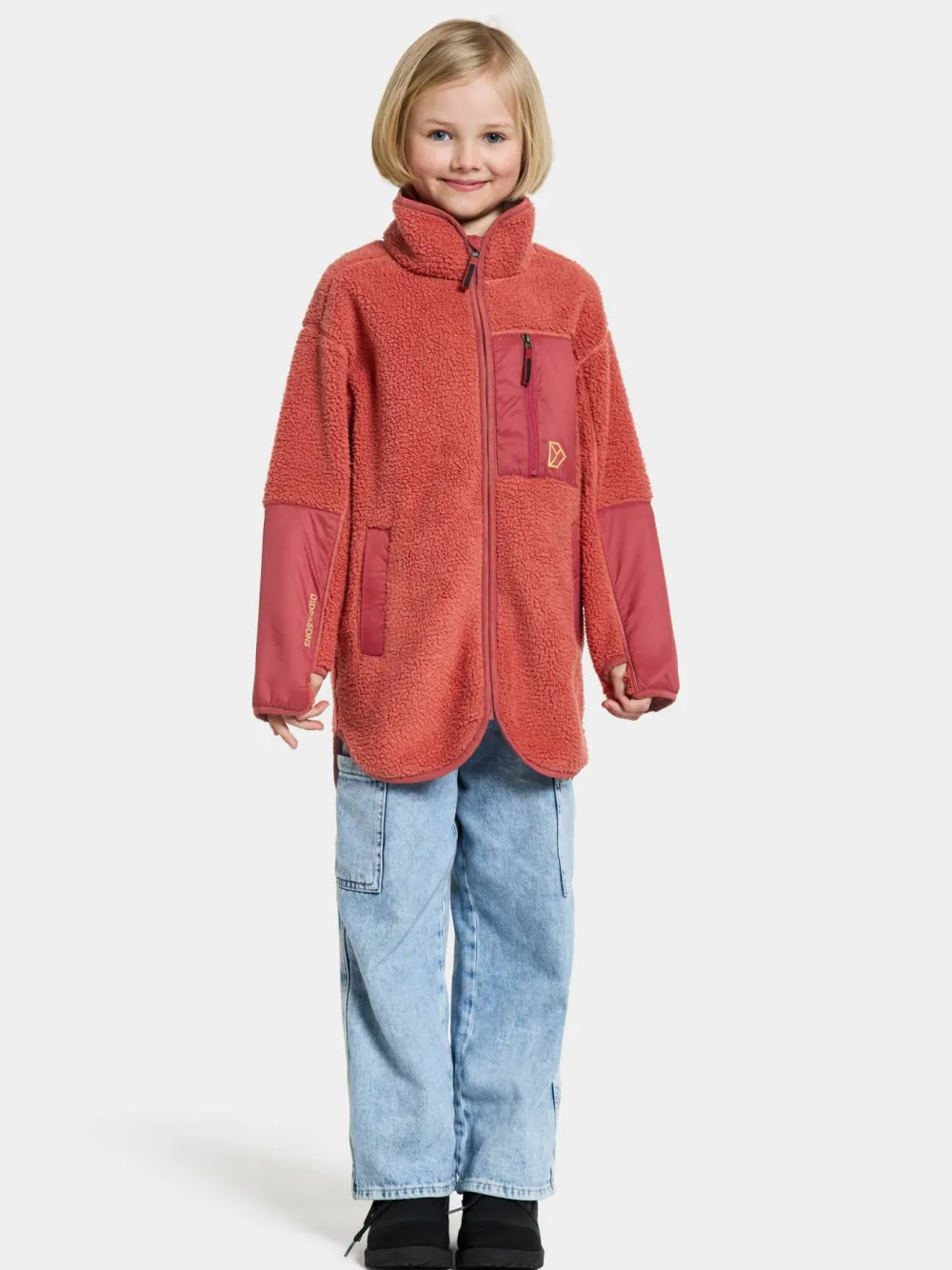 Didriksons Kids' Marmor Full Zip Long Mineral Red Clearance