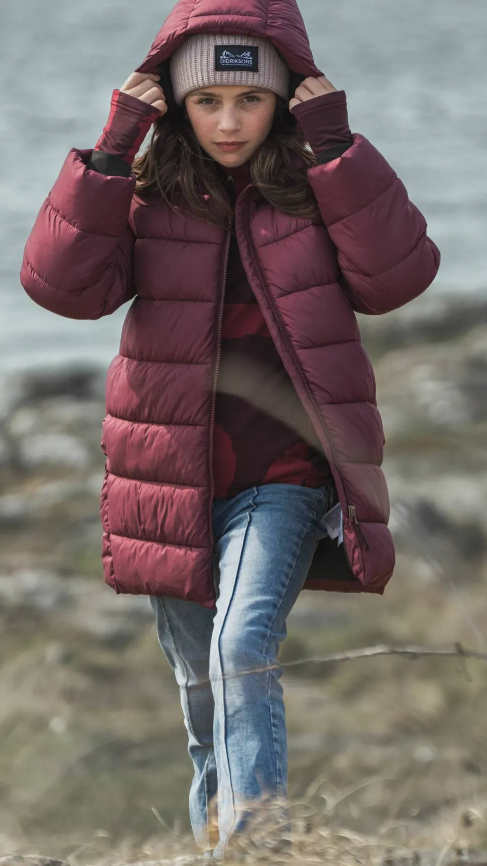 Didriksons Kids' Scoria Parka Anemon Red