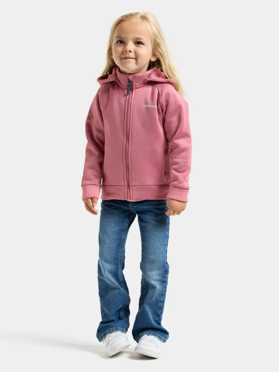 Didriksons Kids' Siljan Full Zip Heather Pink