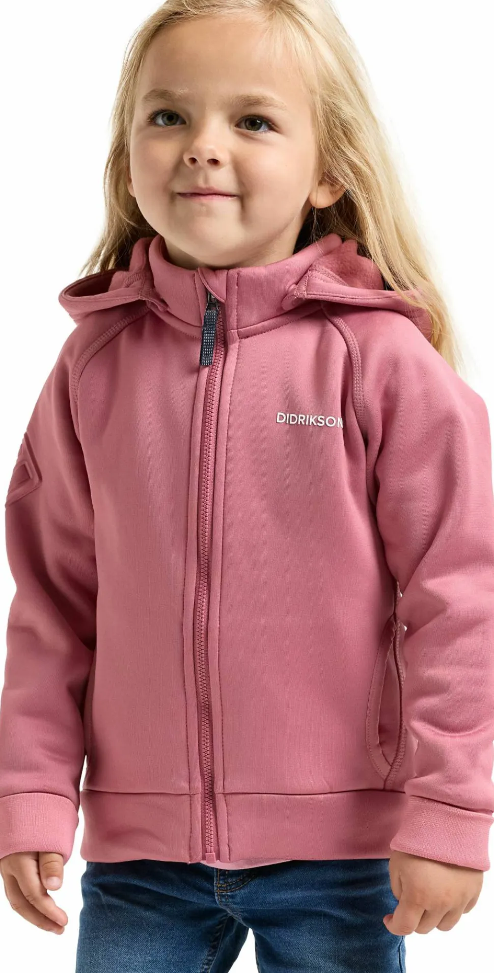 Didriksons Kids' Siljan Full Zip Heather Pink