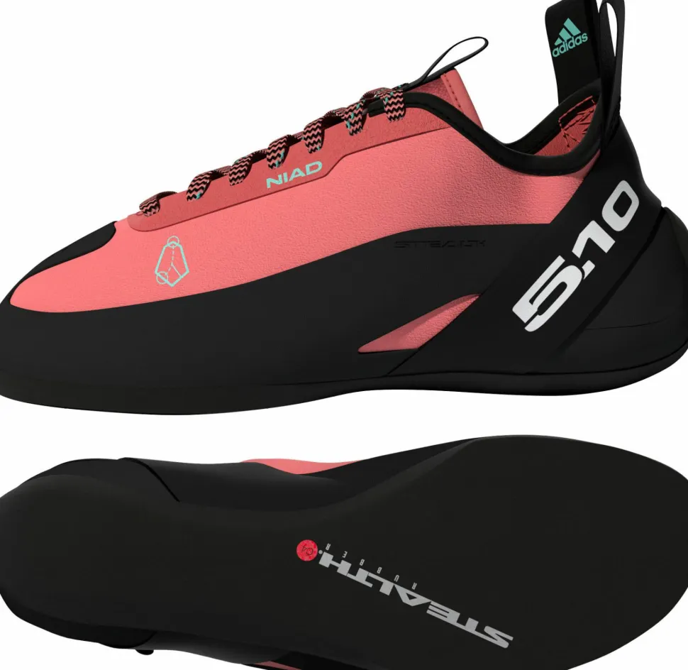 FiveTen Unisex Niad Lace Climbing Shoes Core Black/Crew Red/Acid Mint