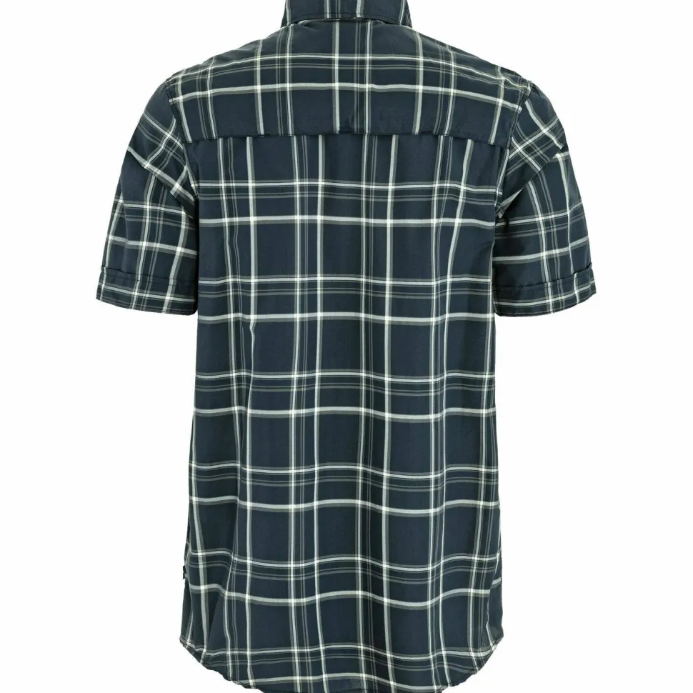 Fjällräven Men's Abisko Hike Shirt Short Sleeve Dark Navy-chalk White