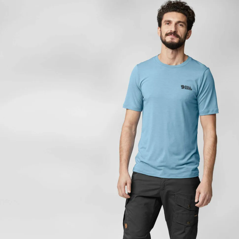 Fjällräven Men's Abisko Wool Logo Short Sleeve Light Fossil