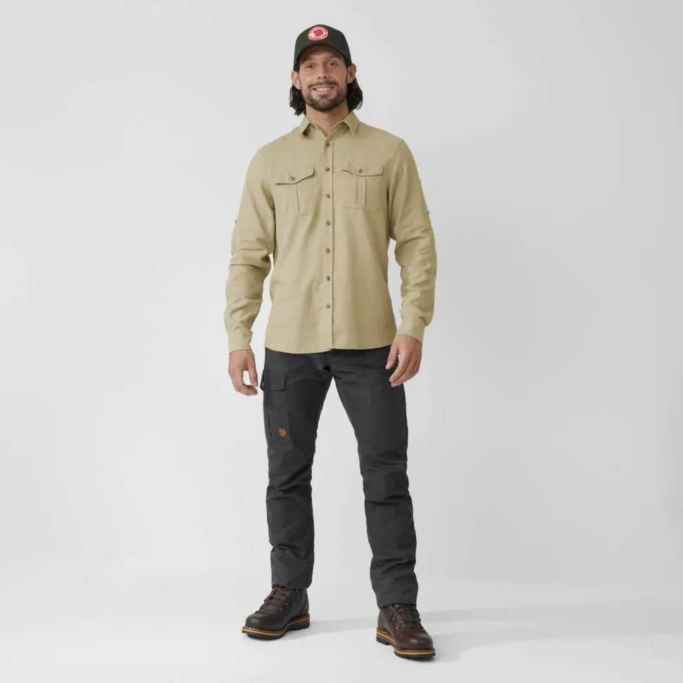 Fjällräven Men's Övik Travel Long Sleeved Shirt Green