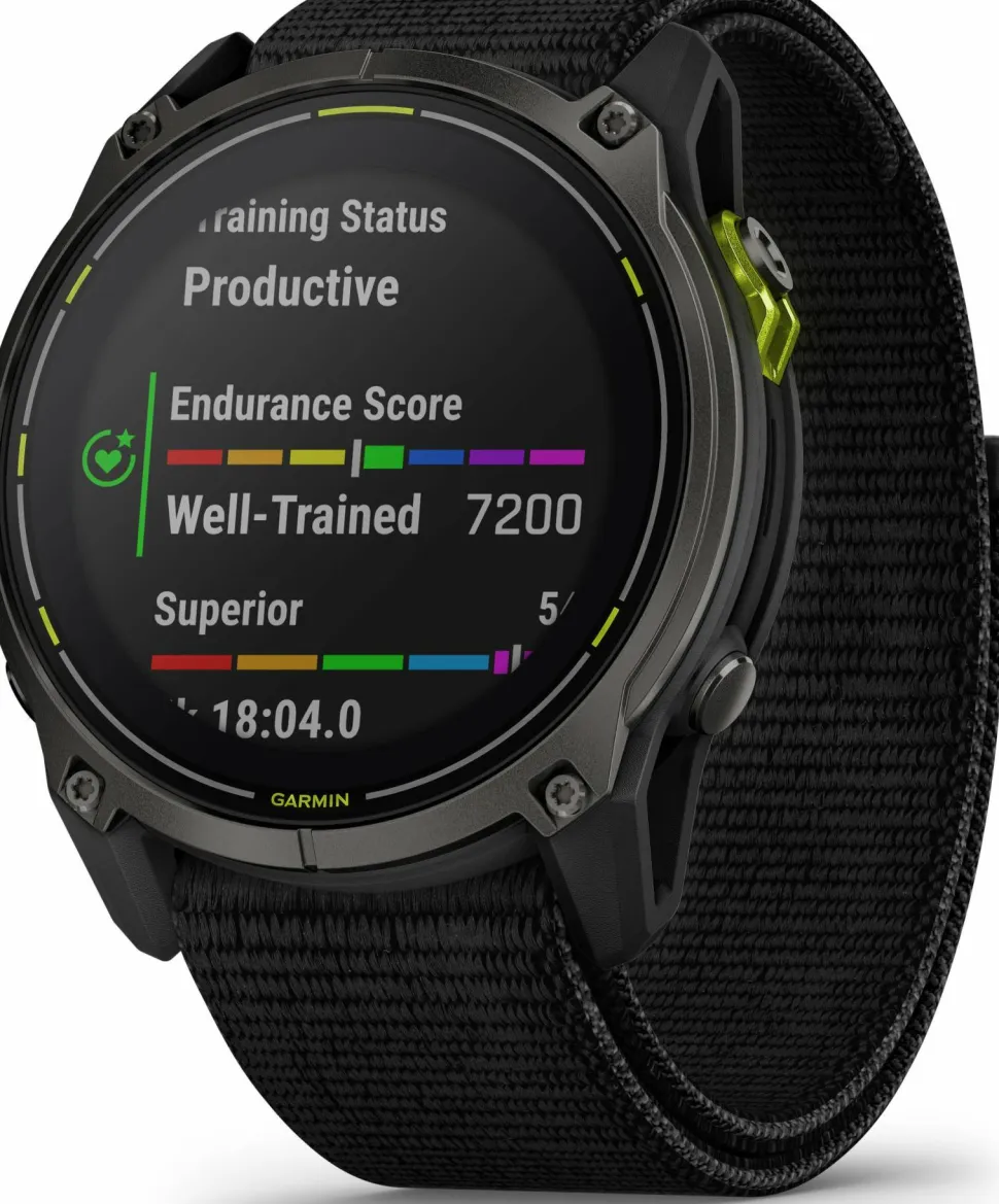 Garmin Enduro 3 Carbon Grey DLC Titanium/Black UltraFit Nylon Strap
