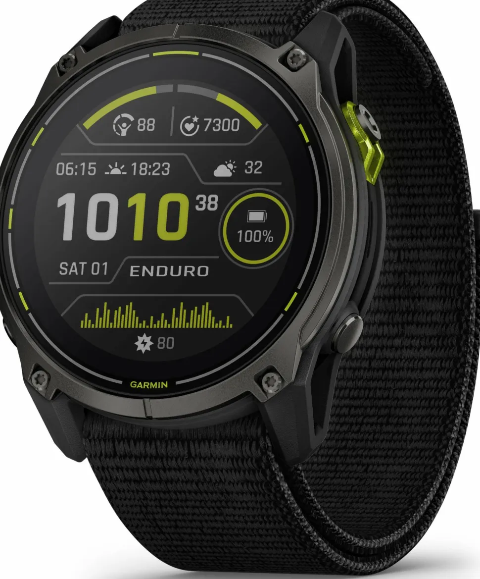 Garmin Enduro 3 Carbon Grey DLC Titanium/Black UltraFit Nylon Strap