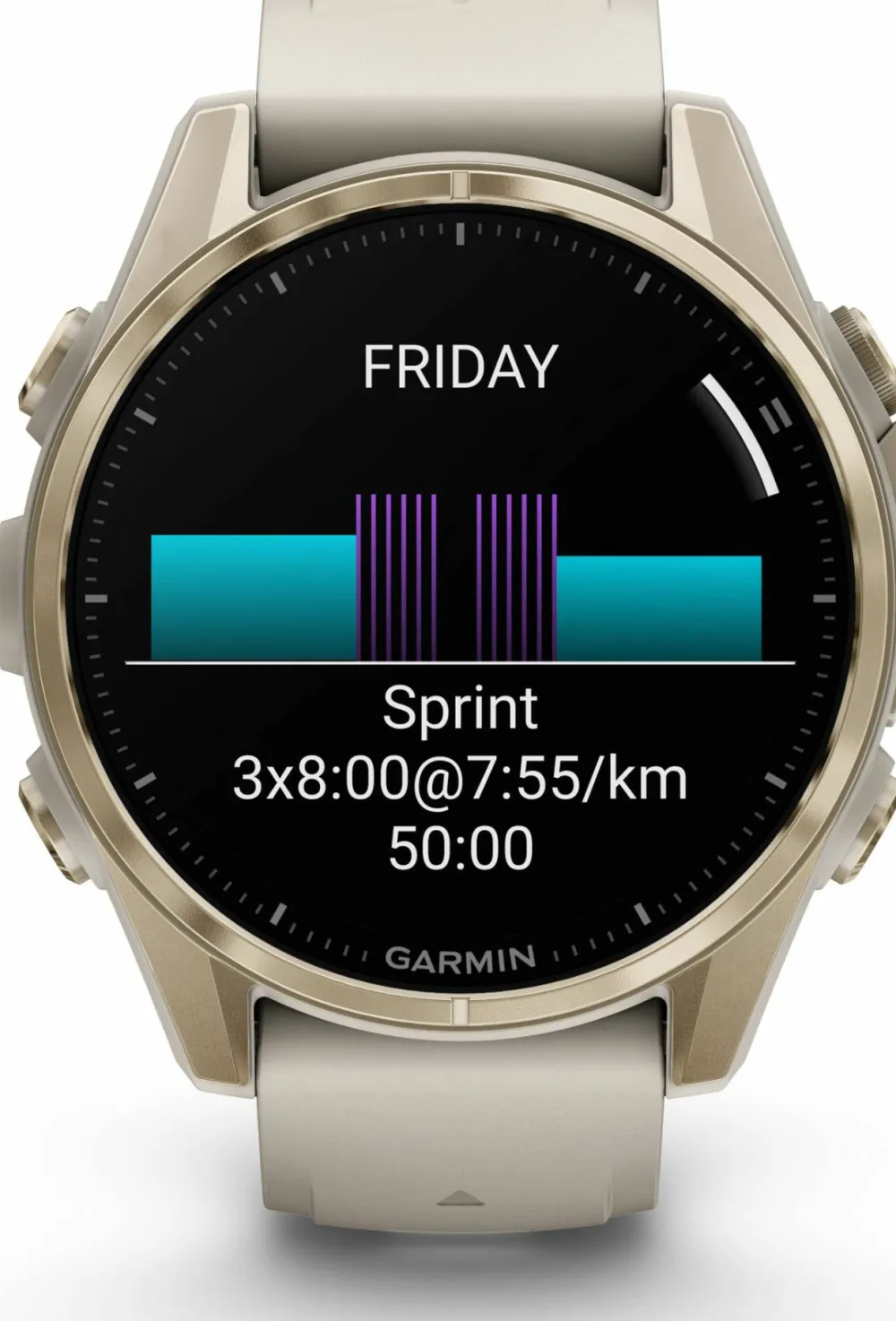 Garmin Fenix 8 Amoled 43mm, Sapphire Soft Gold - Fog Grey/Sandstone Silicone Strap New