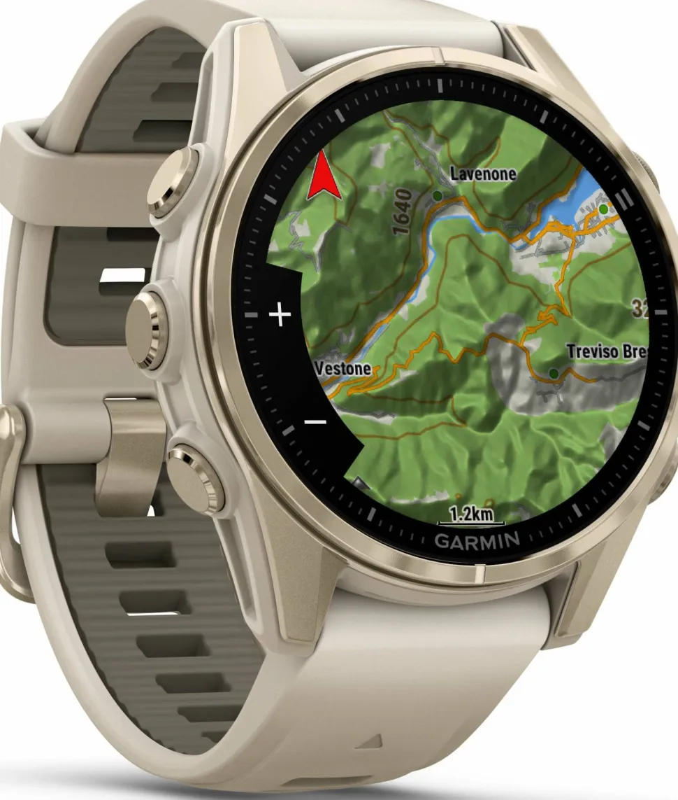 Garmin Fenix 8 Amoled 43mm, Sapphire Soft Gold - Fog Grey/Sandstone Silicone Strap