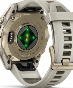 Garmin Fenix 8 Amoled 43mm, Sapphire Soft Gold - Fog Grey/Sandstone Silicone Strap