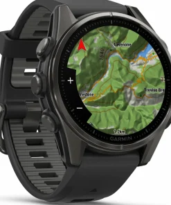Clearance Fenix 8 Amoled 43mm, Sapphire Carbon Gray DLC Titanium - Black/Pebble Grey Silicone Strap Elektronik|Träning