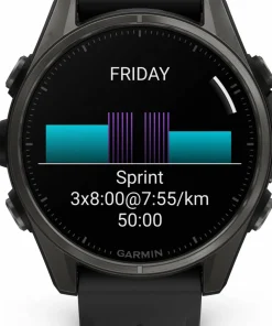 Clearance Fenix 8 Amoled 43mm, Sapphire Carbon Gray DLC Titanium - Black/Pebble Grey Silicone Strap Elektronik|Träning