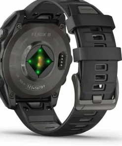 Best Fenix 8 Amoled 47mm, Sapphire Carbon Gray DLC Titanium - Black/Pebble Grey Silicone Strap Elektronik|Löpning