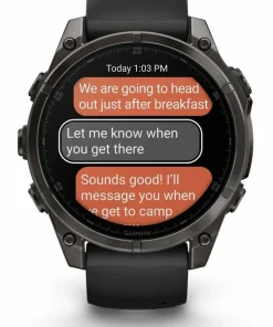 Best Fenix 8 Amoled 47mm, Sapphire Carbon Gray DLC Titanium - Black/Pebble Grey Silicone Strap Elektronik|Löpning