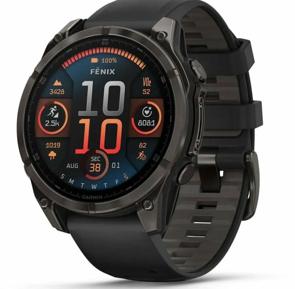 Best Fenix 8 Amoled 47mm, Sapphire Carbon Gray DLC Titanium - Black/Pebble Grey Silicone Strap Elektronik|Löpning