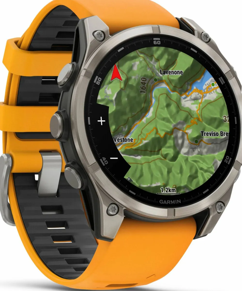New Fenix 8 Amoled 47mm, Sapphire Titanium - Spark Orange/Graphite Silicone Strap Elektronik