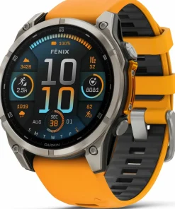 New Fenix 8 Amoled 47mm, Sapphire Titanium - Spark Orange/Graphite Silicone Strap Elektronik