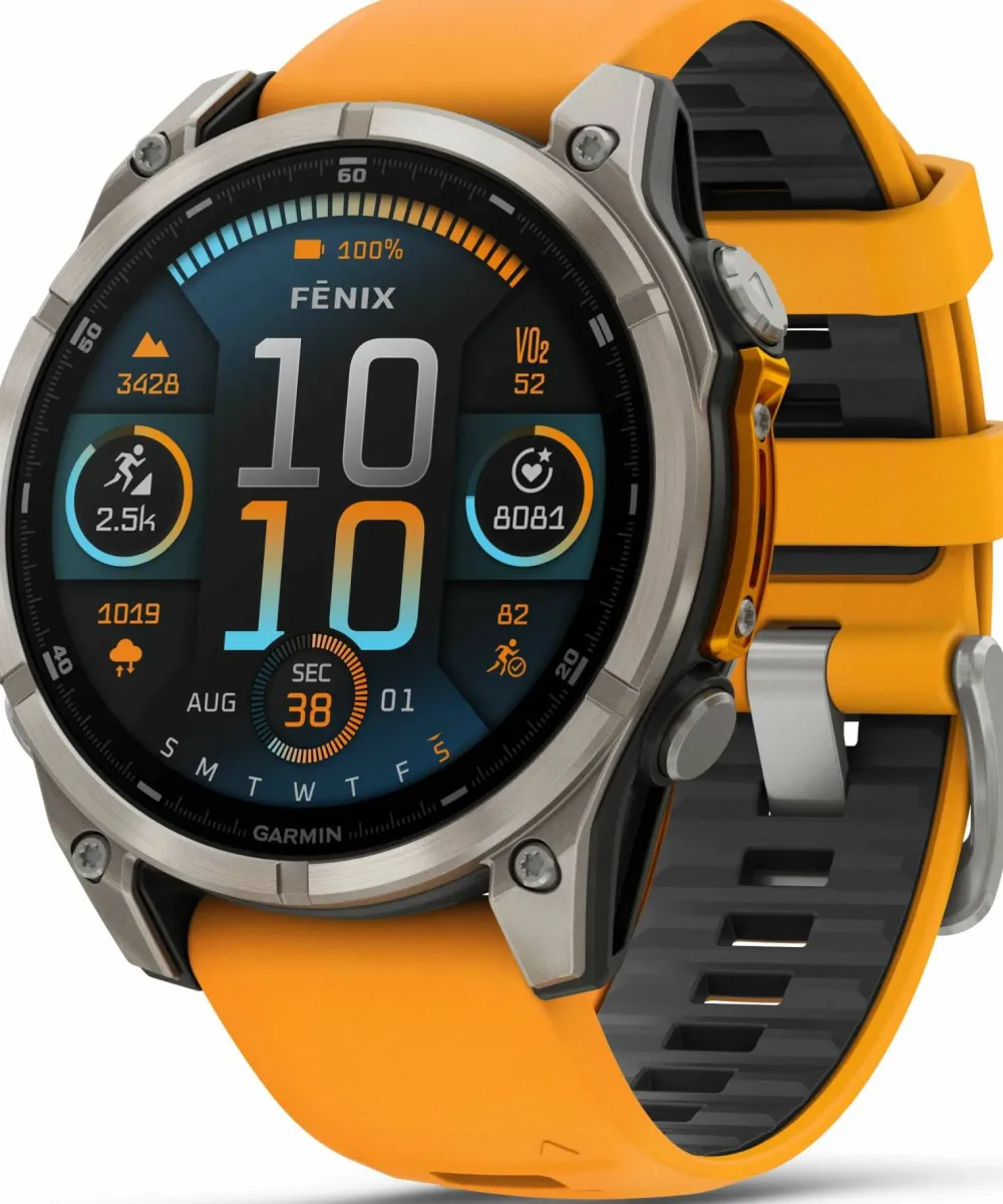 New Fenix 8 Amoled 47mm, Sapphire Titanium - Spark Orange/Graphite Silicone Strap Elektronik
