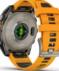 New Fenix 8 Amoled 47mm, Sapphire Titanium - Spark Orange/Graphite Silicone Strap Elektronik