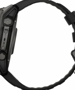 Garmin Fenix 8 Solar 51mm, Sapphire Solar Carbon Gray DLC Titanium - Black/Pebble Grey Silicone Strap