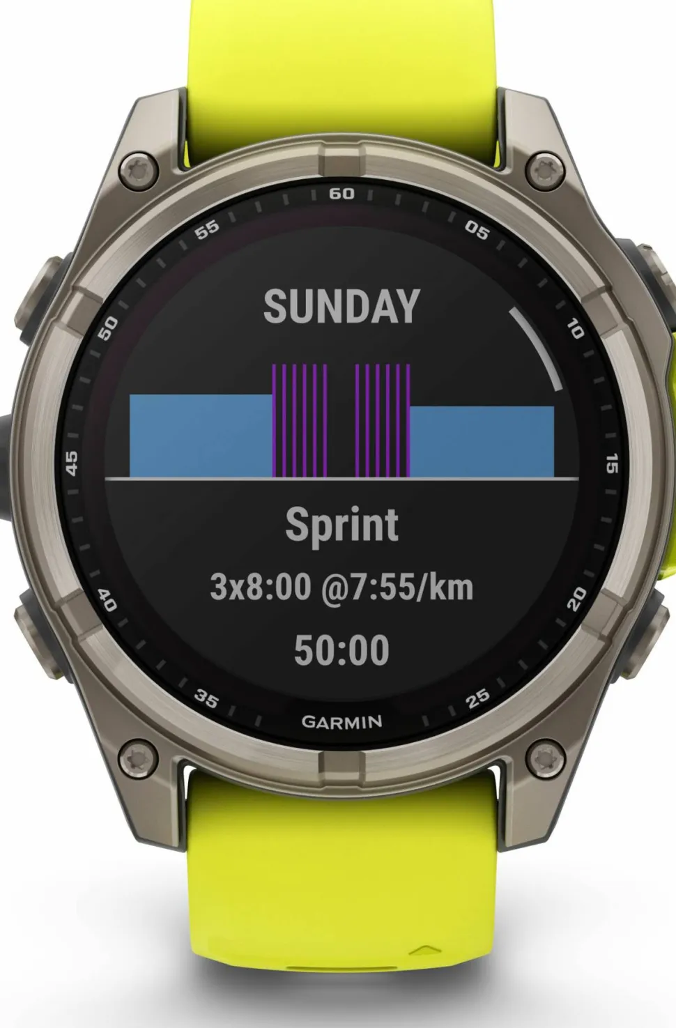 Garmin Fenix 8 Solar 47mm, Sapphire Solar Titanium - Amp Yellow/Graphite Silicone Strap