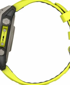 Garmin Fenix 8 Solar 47mm, Sapphire Solar Titanium - Amp Yellow/Graphite Silicone Strap
